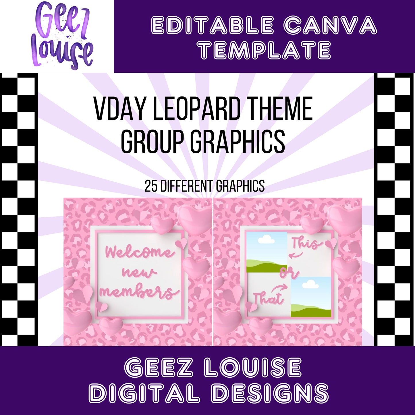Leopard VDay Canva Template Pack