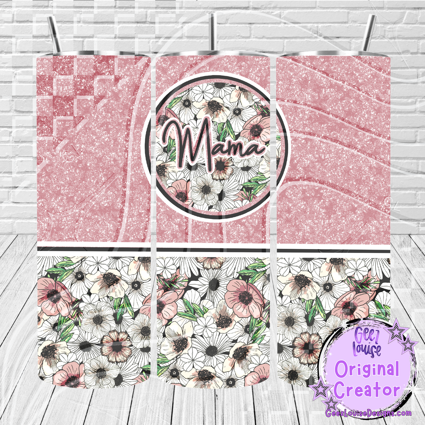 Floral Family tumbler wrap - Digital Download- PNG