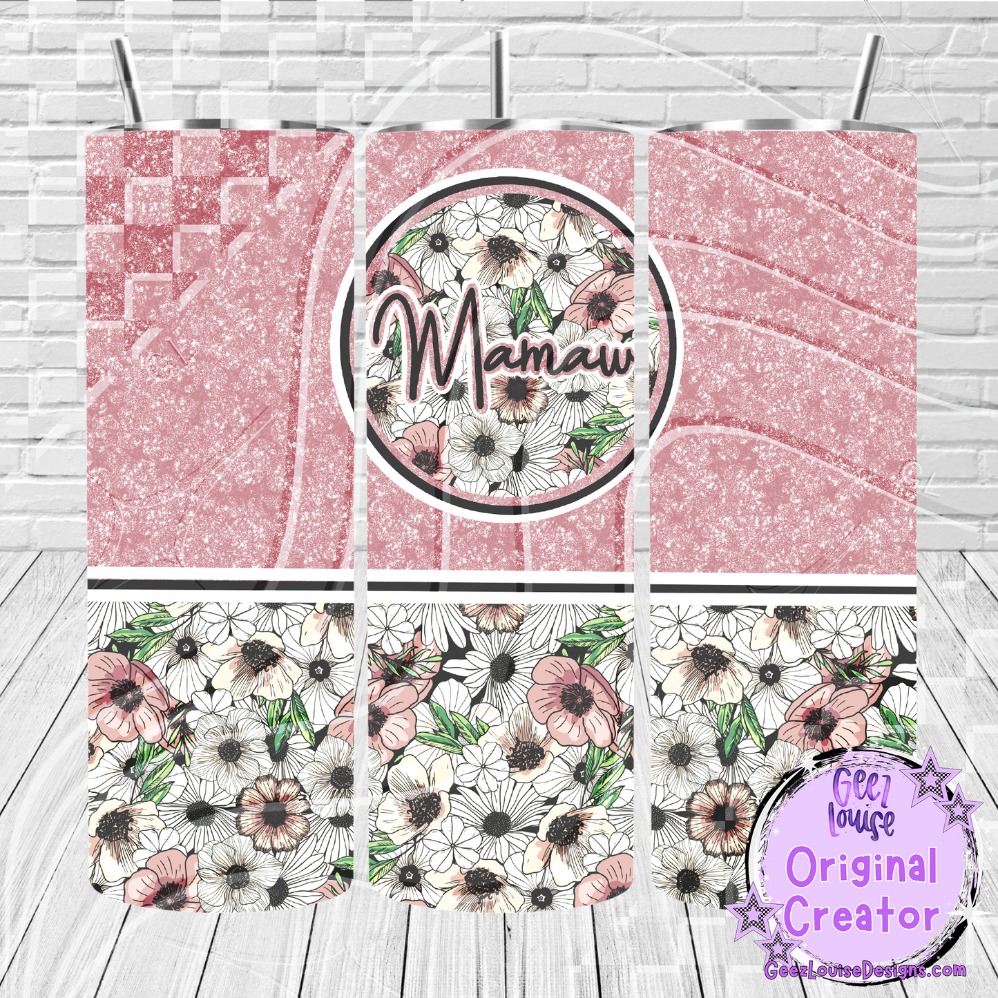 Floral Family tumbler wrap - Digital Download- PNG