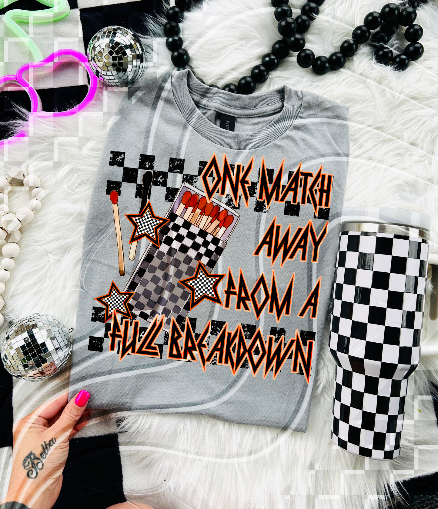 One Match Away PNG – Breakdown Humor Sublimation Design