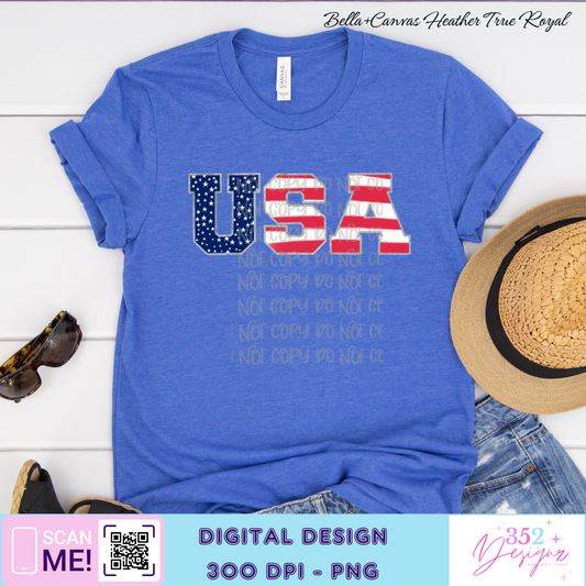 Usa faux embroidery - Digital Download- PNG