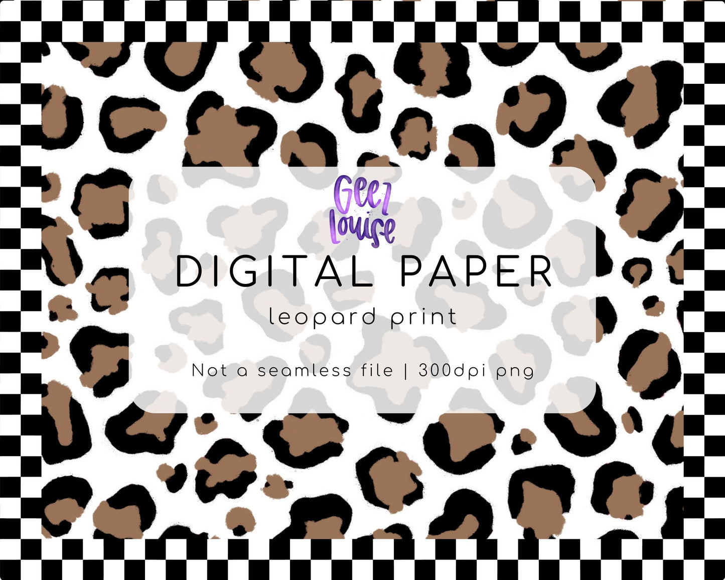 Leopard print background digital paper- Digital Download- PNG