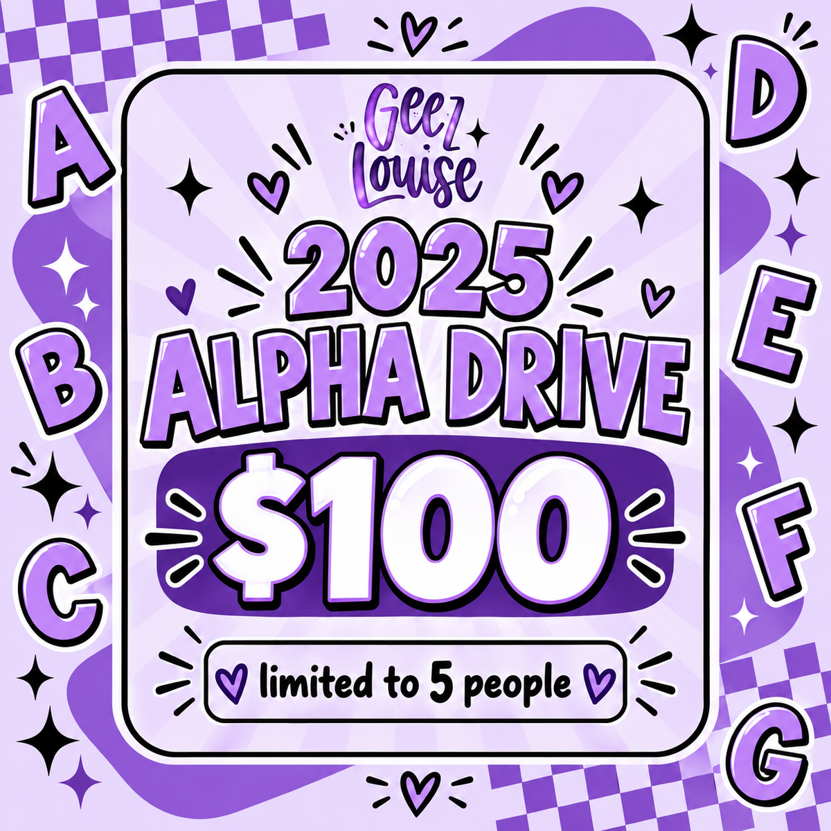 2025 Yearly Drive – Choose Design, Alpha, or Clipart | Limited Spots