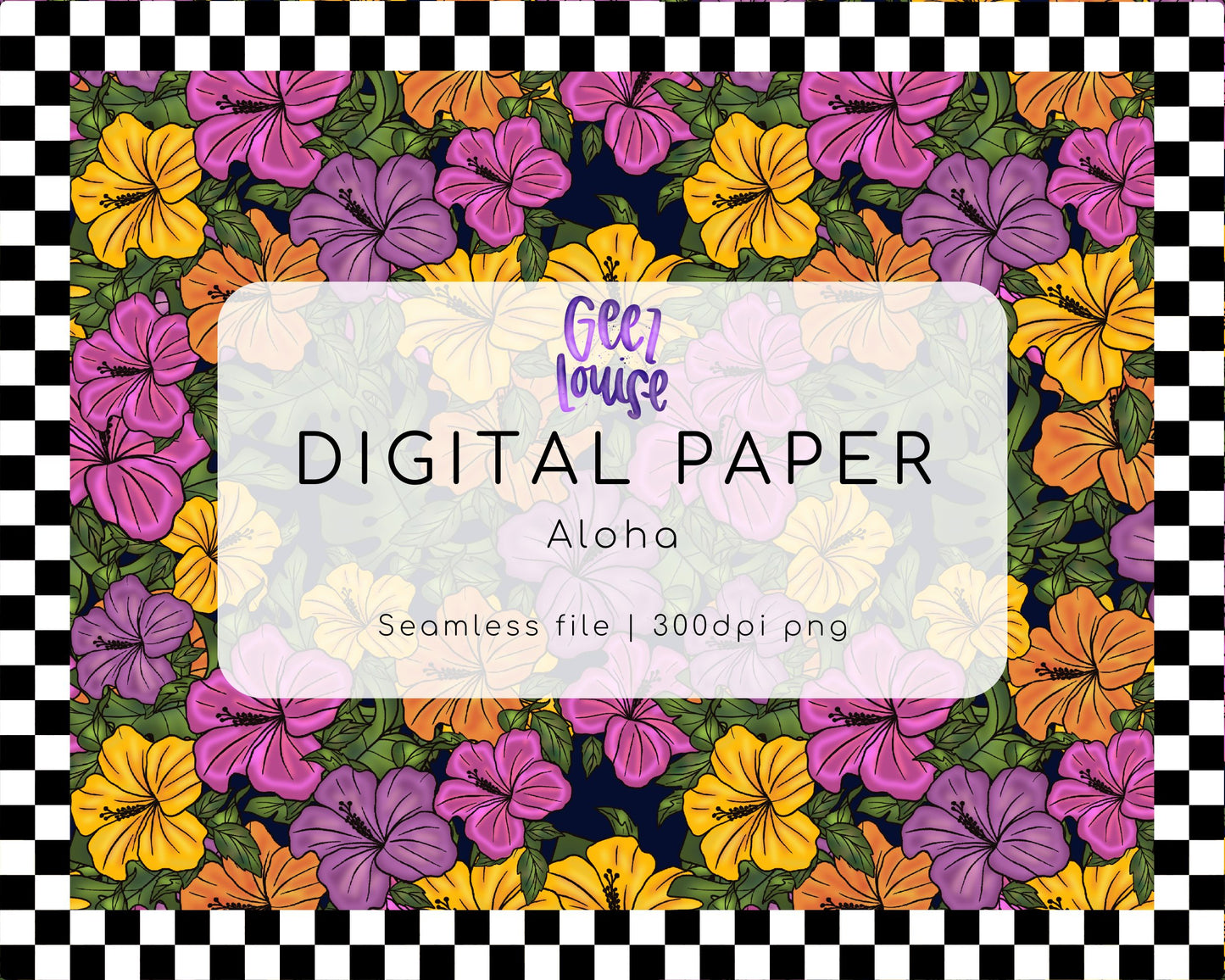 Aloha seamless digital paper- Digital Download- PNG