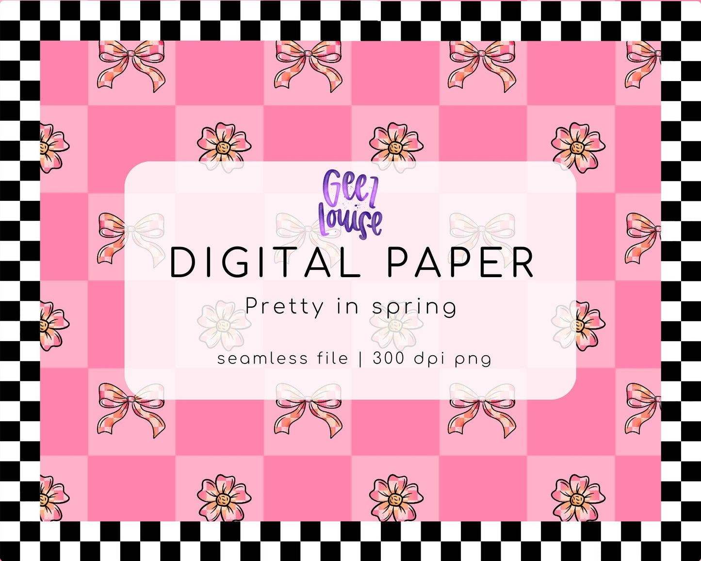 Pretty in spring seamless digital paper- Digital Download- PNG