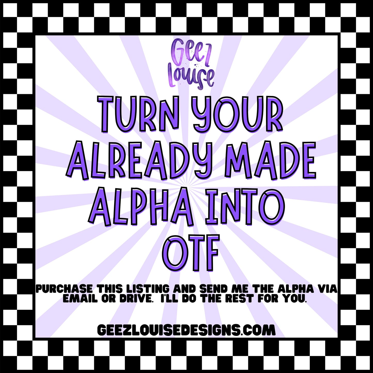 Custom otf typeable font - Digital Download only