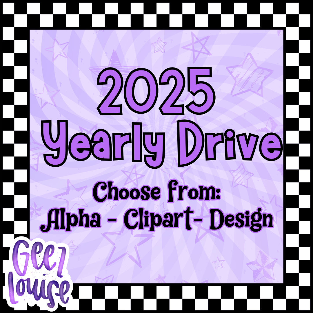 2025 Yearly Drive – Choose Design, Alpha, or Clipart | Limited Spots