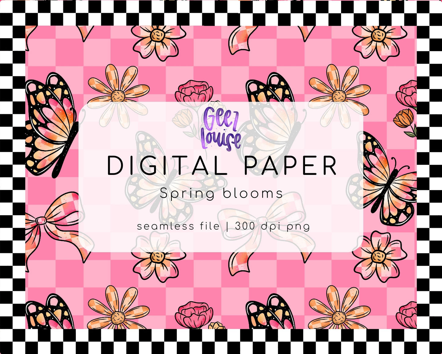 Spring blooms seamless digital paper- Digital Download- PNG