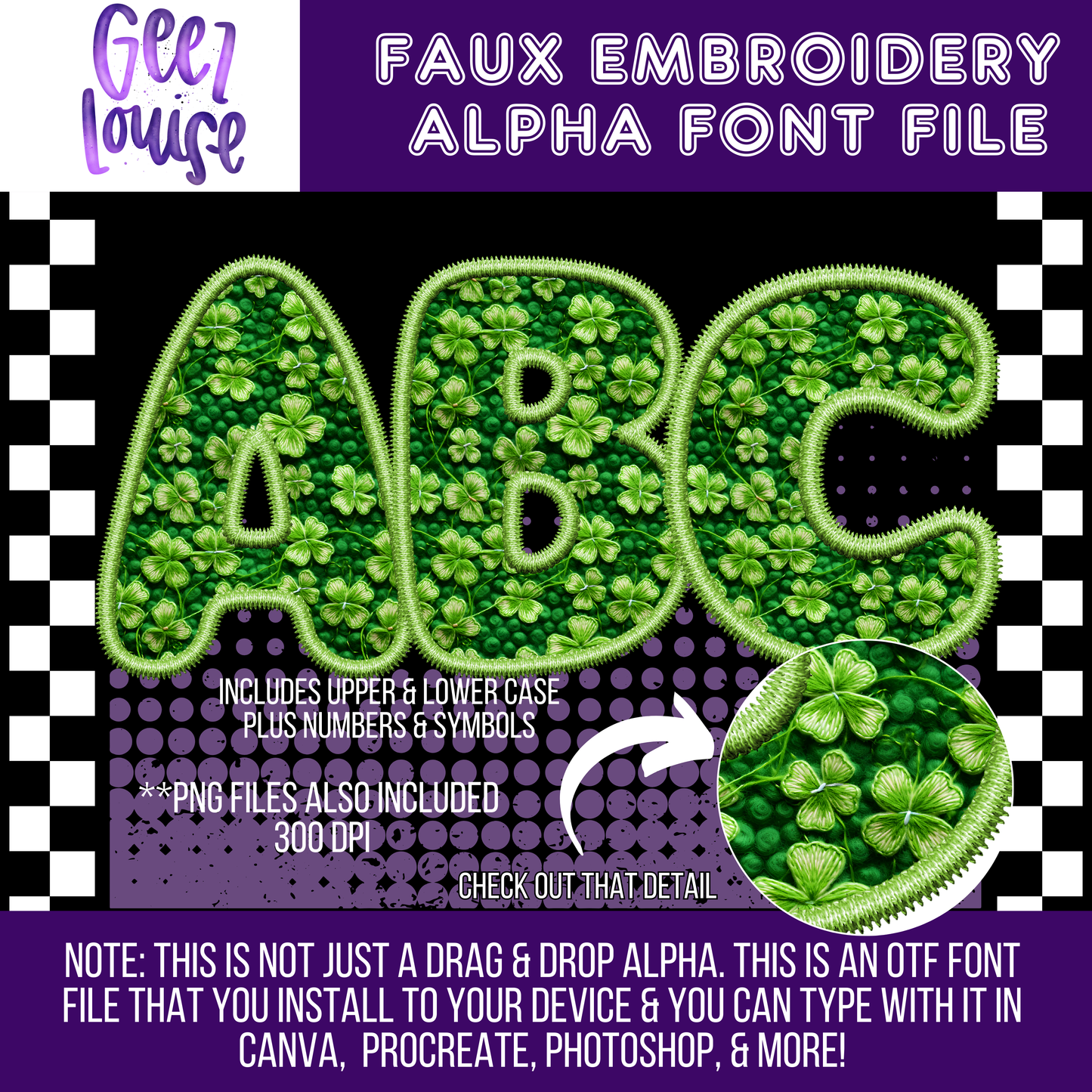 Shamrock - TYPEABLE OTF Font - Alpha Set - Digital Download- PNG