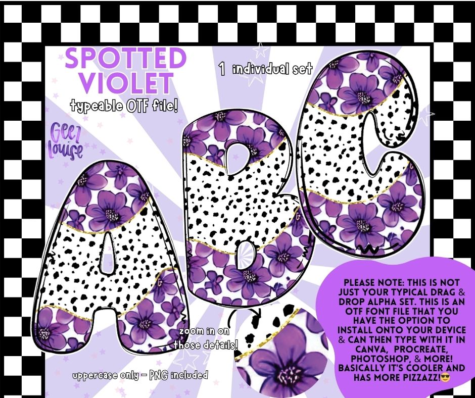 Spotted Violet – Purple Floral OTF Alpha Set with PNGs