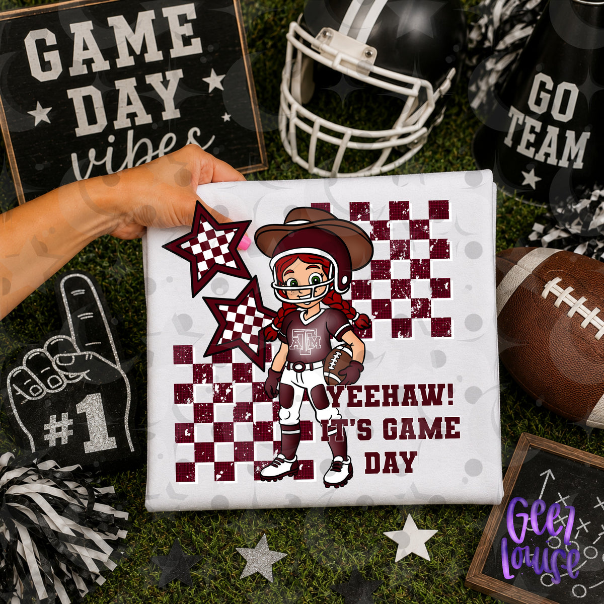 Yeehaw It’s Game Day Football Girl PNG | Western Game Day Design | September 26 No FOMO Drive