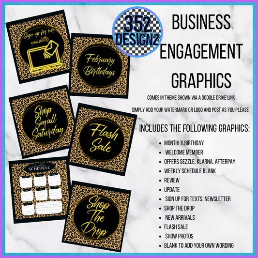 Leopard print theme business engagement graphic drive- Digital Download- PNG