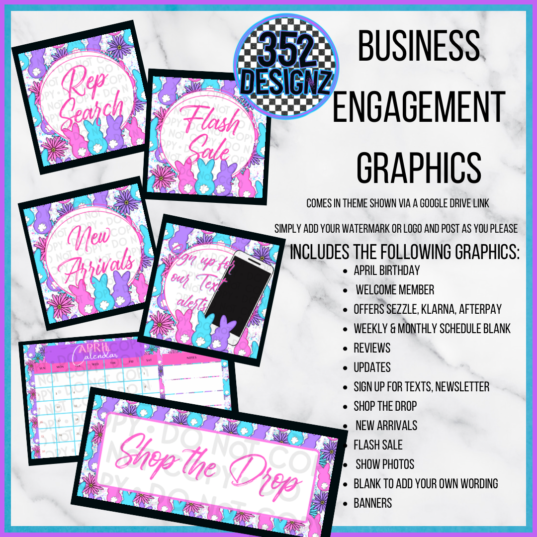 Easter business engagement graphic drive- Digital Download- PNG