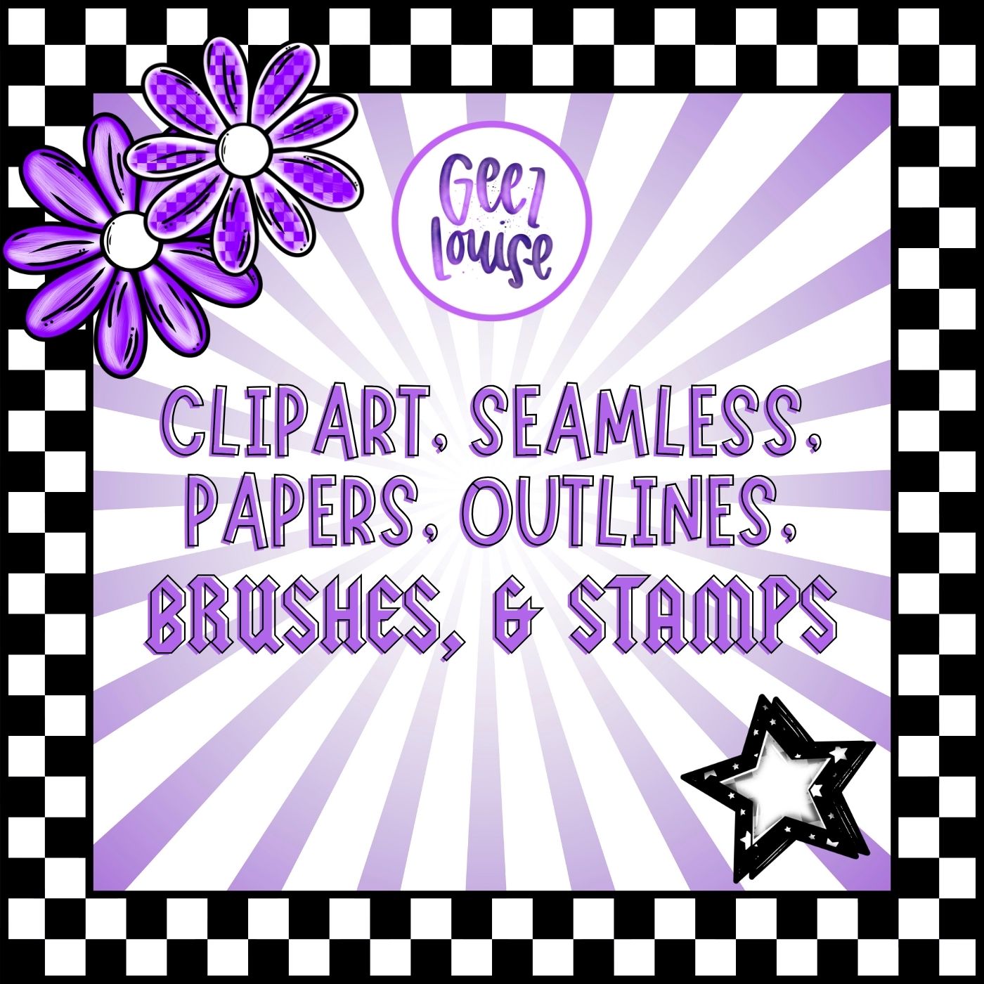 Clipart/ Outlines/ Digital Paper/ Seamless/ Procreate stamps