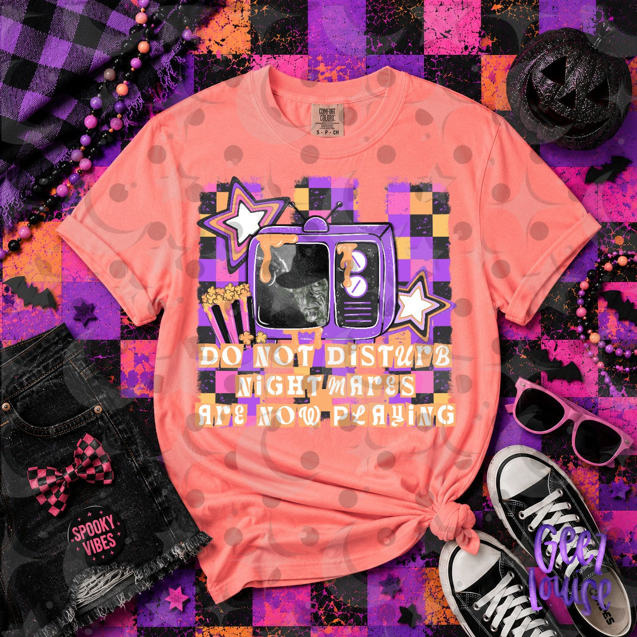 Do Not Disturb Nightmares Are Playing Halloween PNG | Retro Horror TV Design | FriYAY Deal