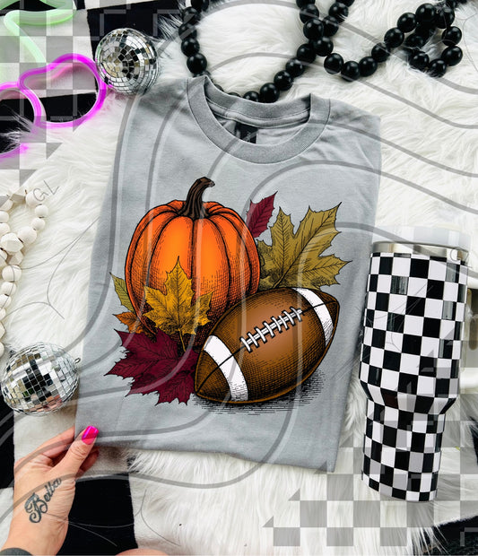 Fall Touchdowns & Pumpkins PNG Design