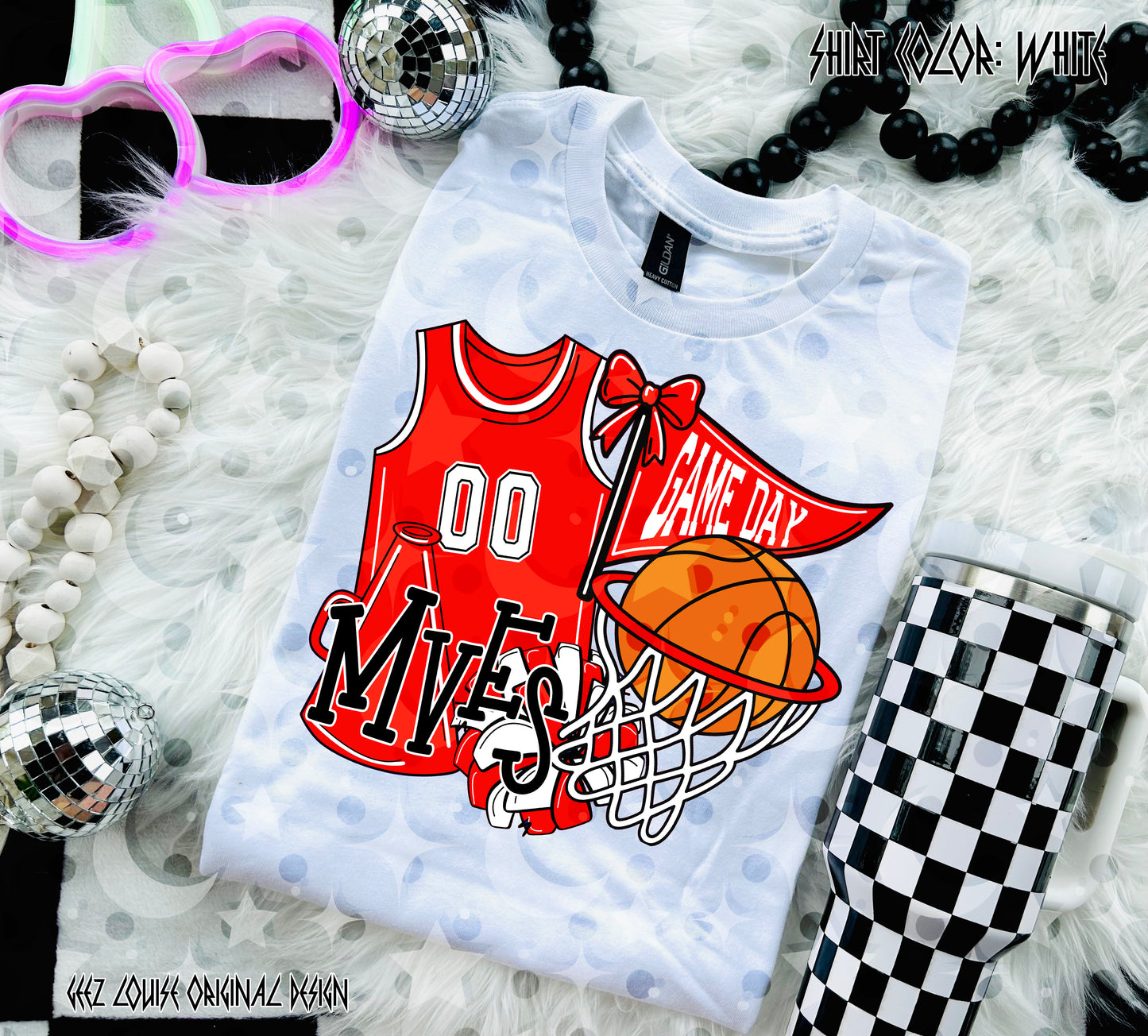 Basketball Game Day Digital Design | Custom Team Spirit PNGs (100+ Teams) - Red
