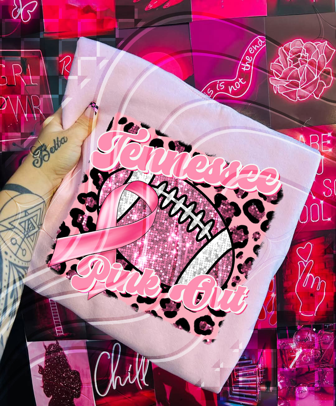 Pink Out Football Game Day Digital Design – Custom Team Name