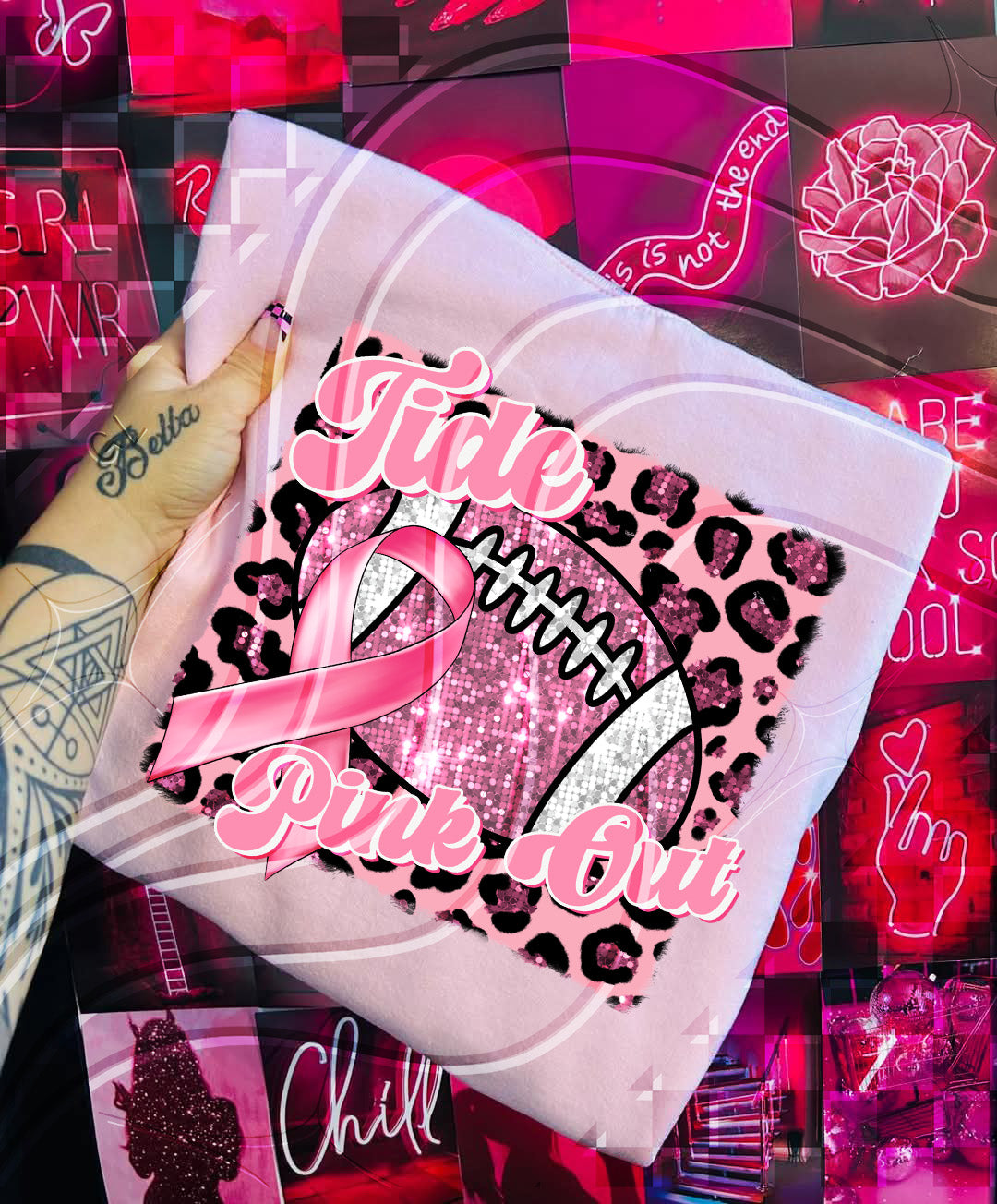 Pink Out Football Game Day Digital Design – Custom Team Name
