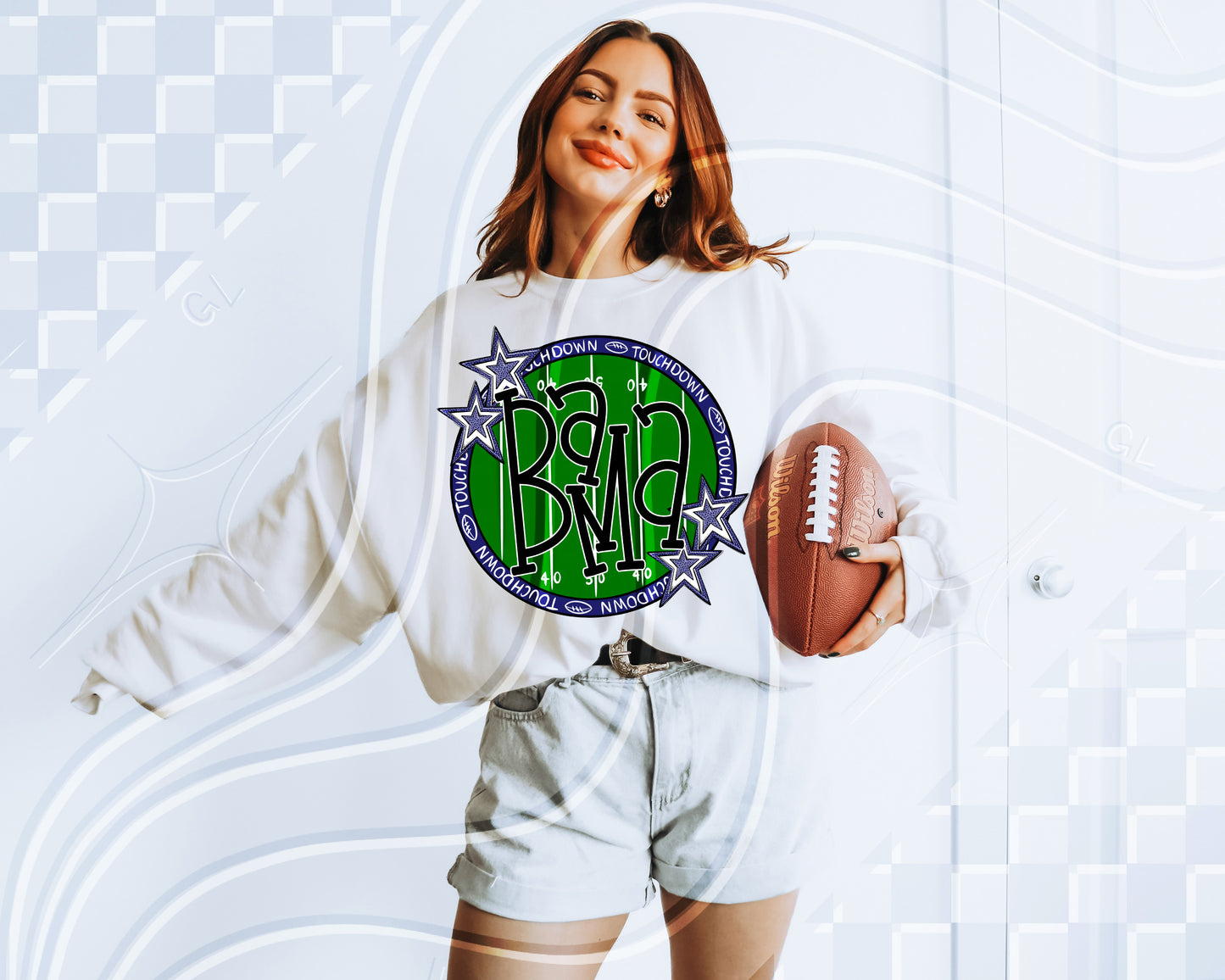 Touchdown Navy Team Design Bundle | 100+ PNG Options + Custom Team Designs