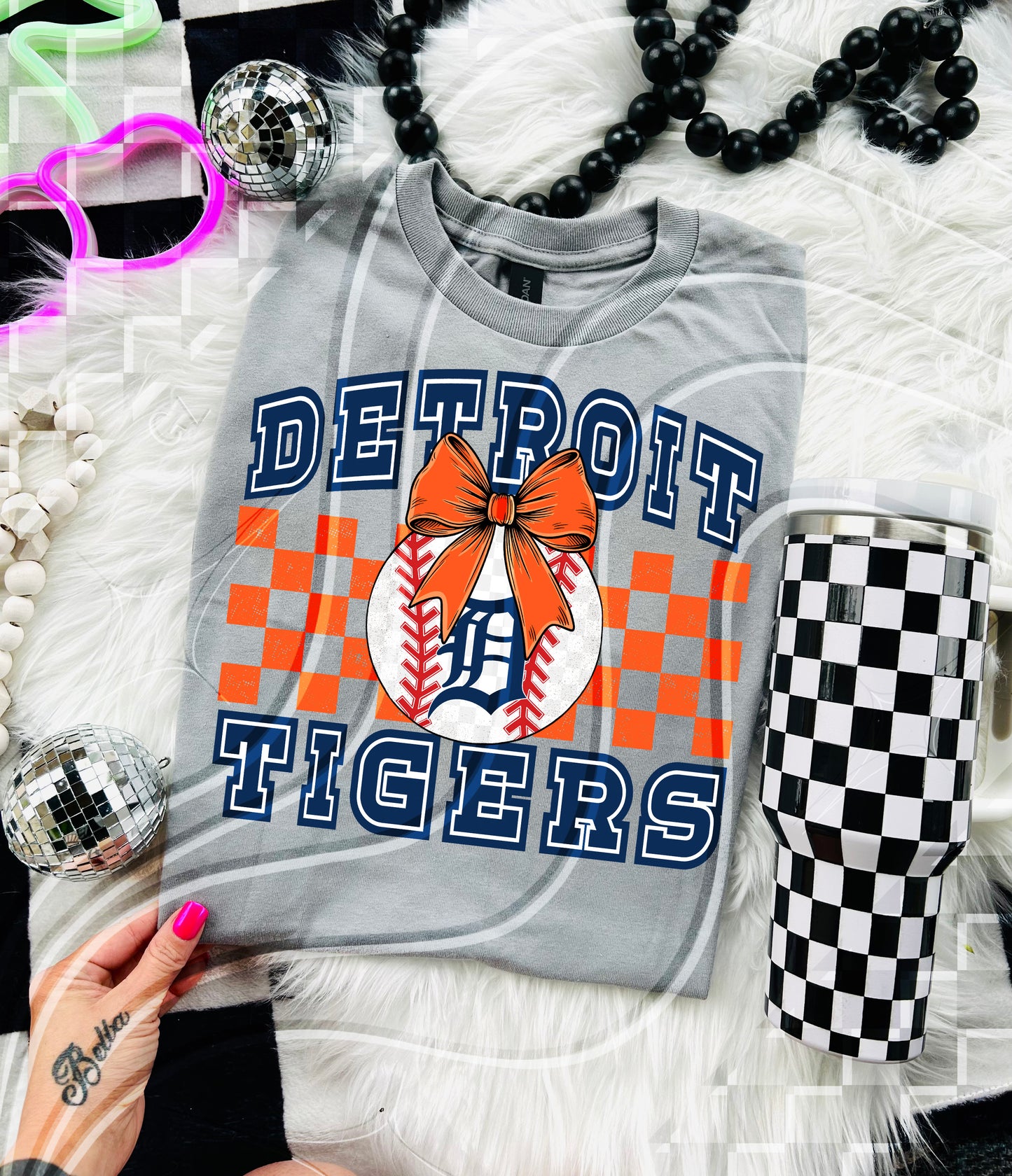 Baseball Spirit Design | Checkerboard Bow | 30 Team Options - Digital Download- PNG