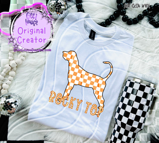 Rocky Top – Tennessee Checkerboard Dog Digital Design (Alternate Style)