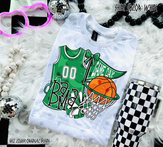 Basketball Game Day Digital Design | Custom Team Spirit PNGs (100+ Teams) - Green