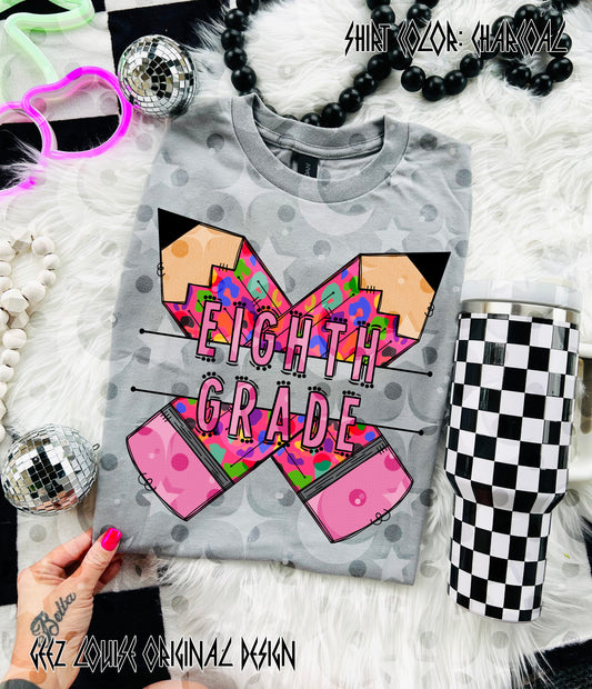 Crisscross Pencil Design — Teacher & Grade PNG (Multiple Options!)