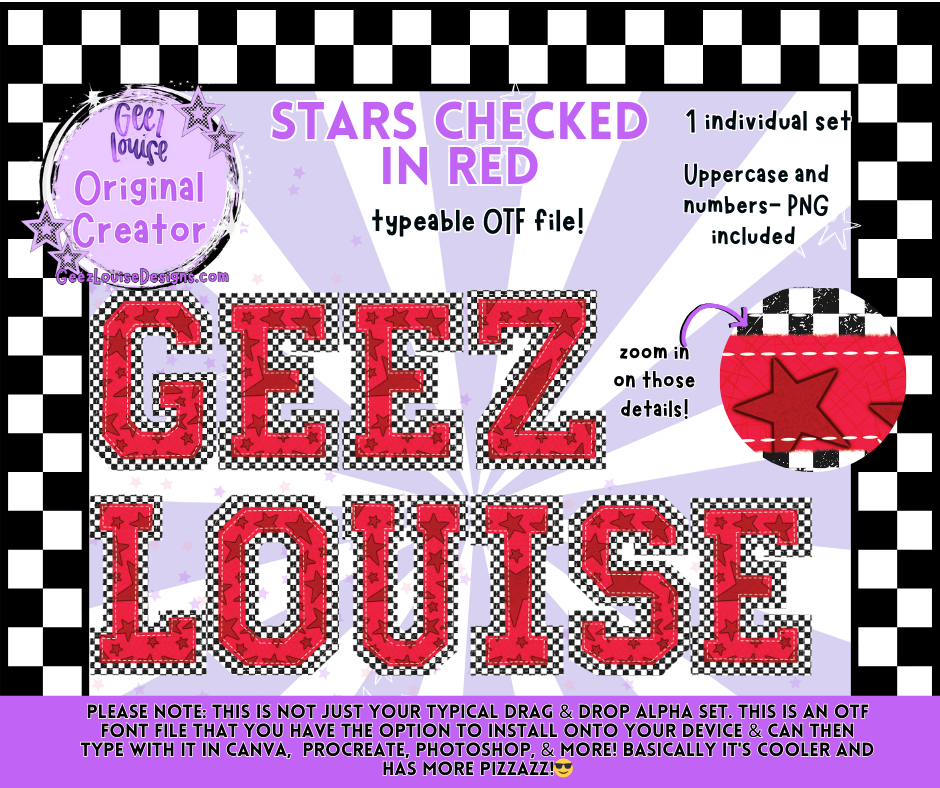 Stars Checked In – OTF Fonts + PNG | Multiple Color Variants