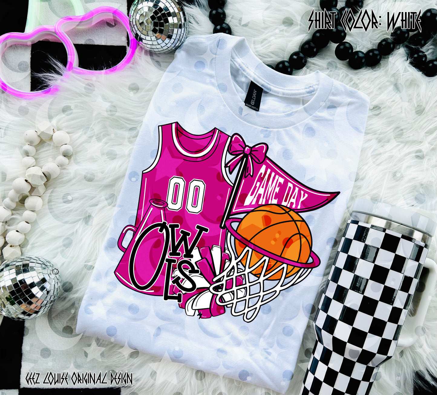 Basketball Game Day Digital Design | Custom Team Spirit PNGs (100+ Teams) - Dark Pink