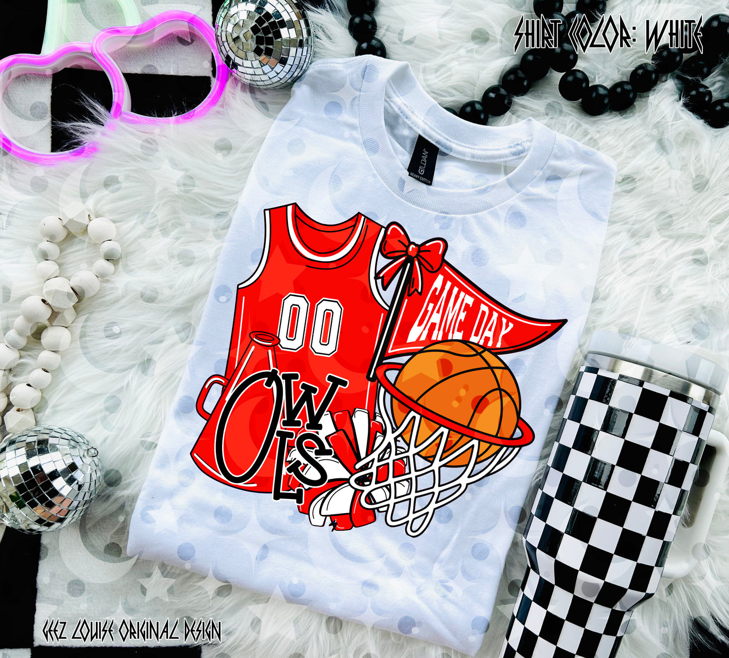 Basketball Game Day Digital Design | Custom Team Spirit PNGs (100+ Teams) - Red