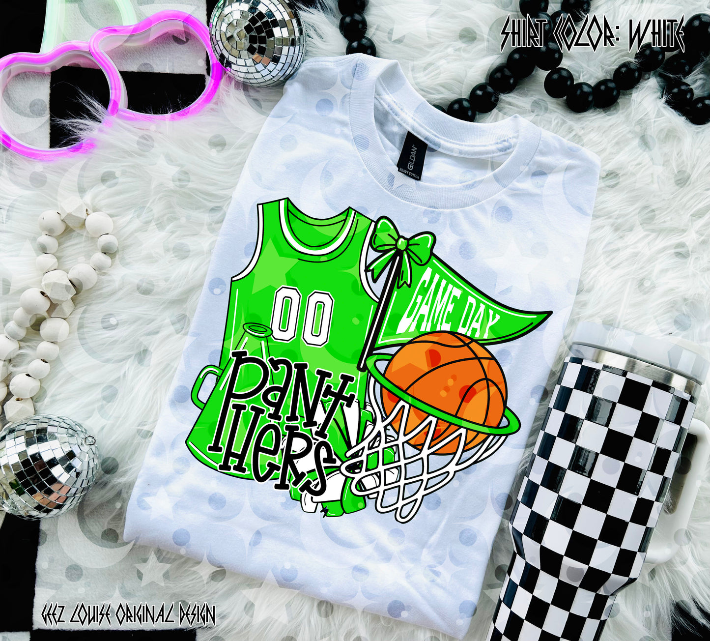 Basketball Game Day Digital Design | Custom Team Spirit PNGs (100+ Teams) - Light Green