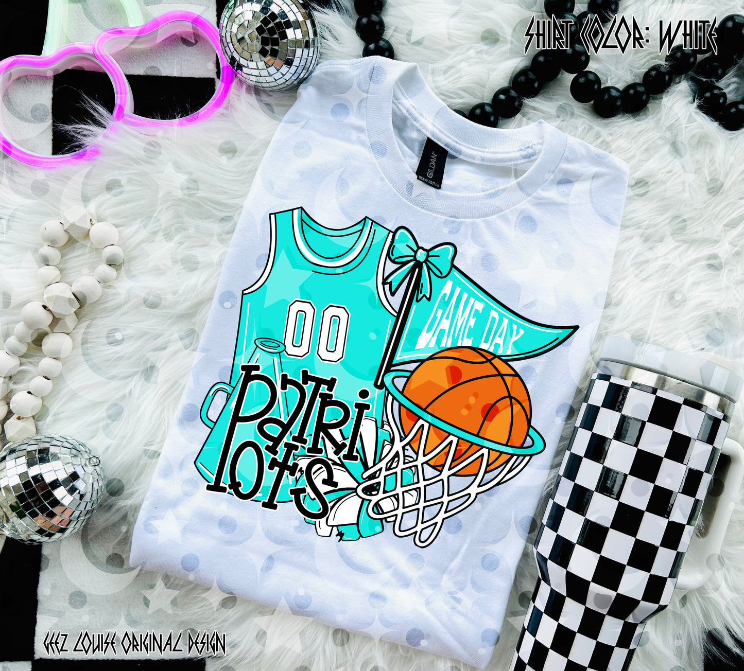 Basketball Game Day Digital Design | Custom Team Spirit PNGs (100+ Teams) - Sky Blue