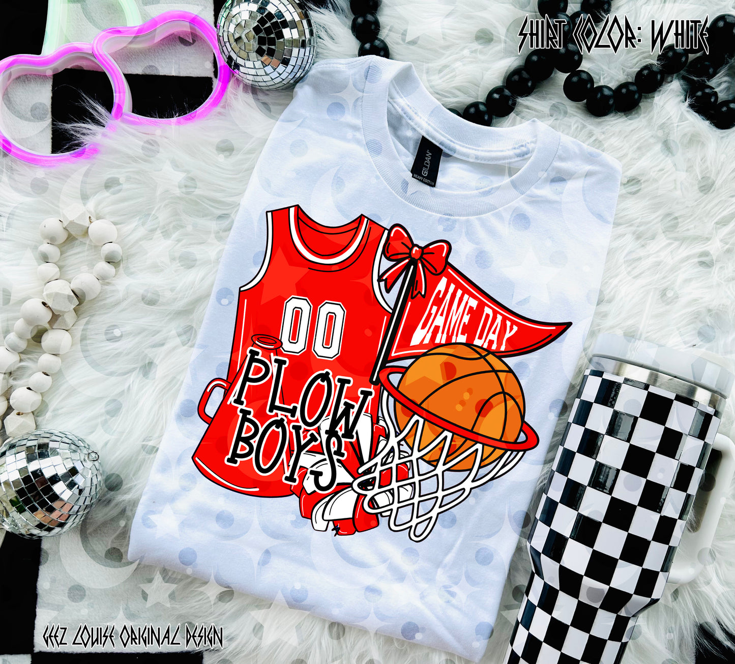 Basketball Game Day Digital Design | Custom Team Spirit PNGs (100+ Teams) - Red