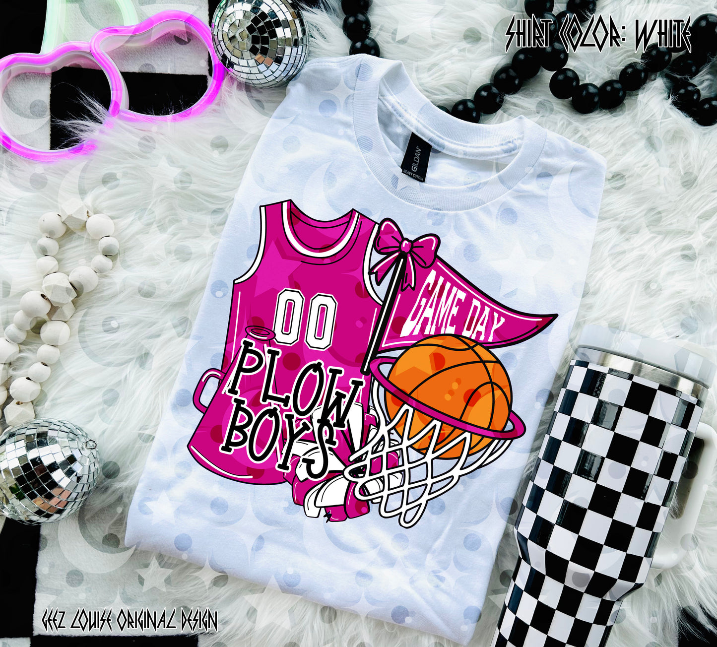Basketball Game Day Digital Design | Custom Team Spirit PNGs (100+ Teams) - Dark Pink