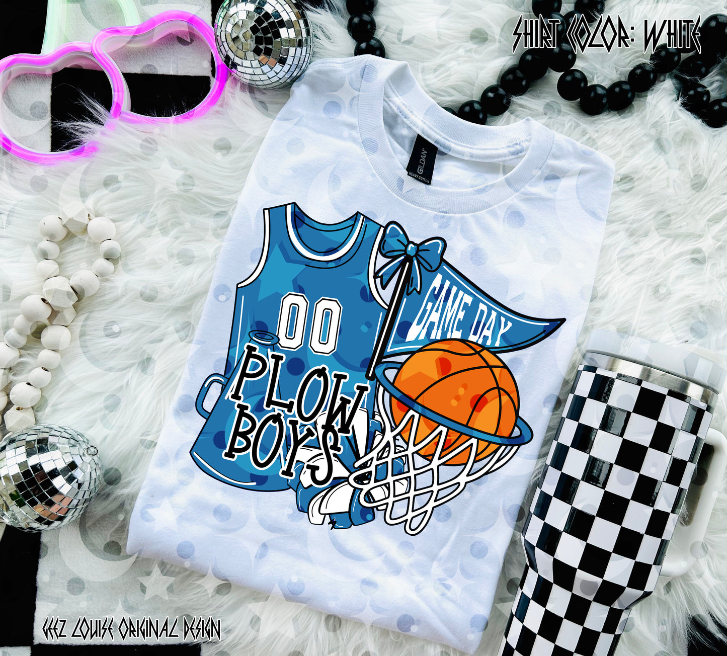 Basketball Game Day Digital Design | Custom Team Spirit PNGs (100+ Teams) - Light Blue
