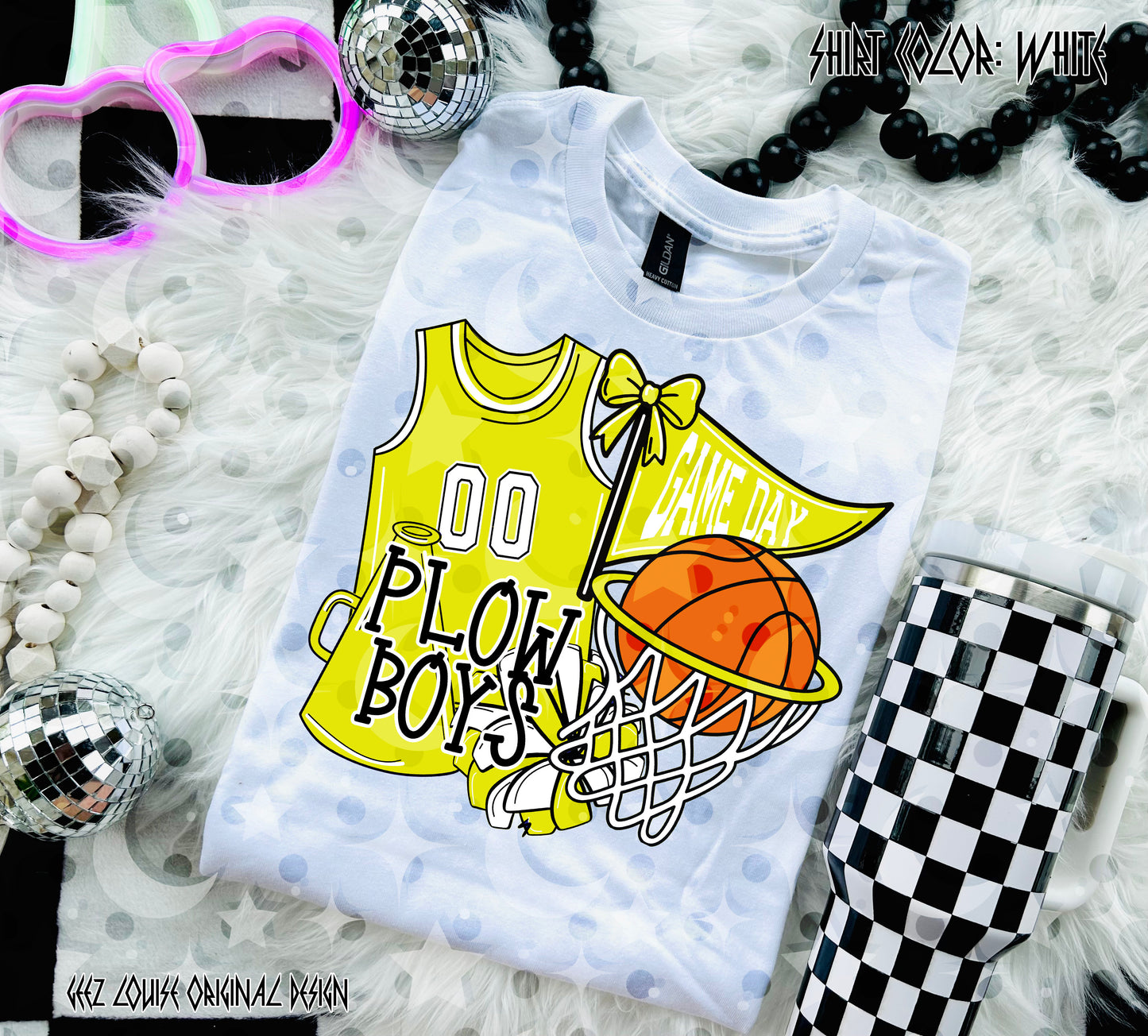 Basketball Game Day Digital Design | Custom Team Spirit PNGs (100+ Teams) - Yellow