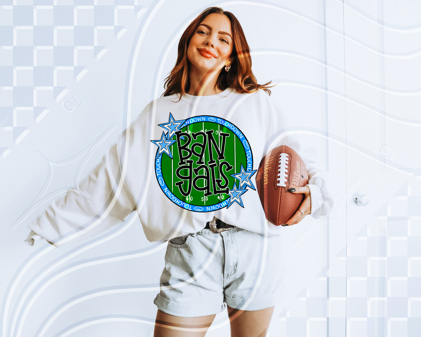 Touchdown Blue Team Design Bundle | 100+ PNG Options + Custom Team Designs