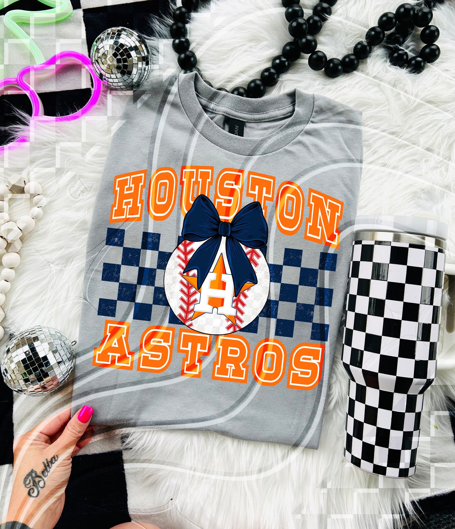 Baseball Spirit Design | Checkerboard Bow | 30 Team Options - Digital Download- PNG
