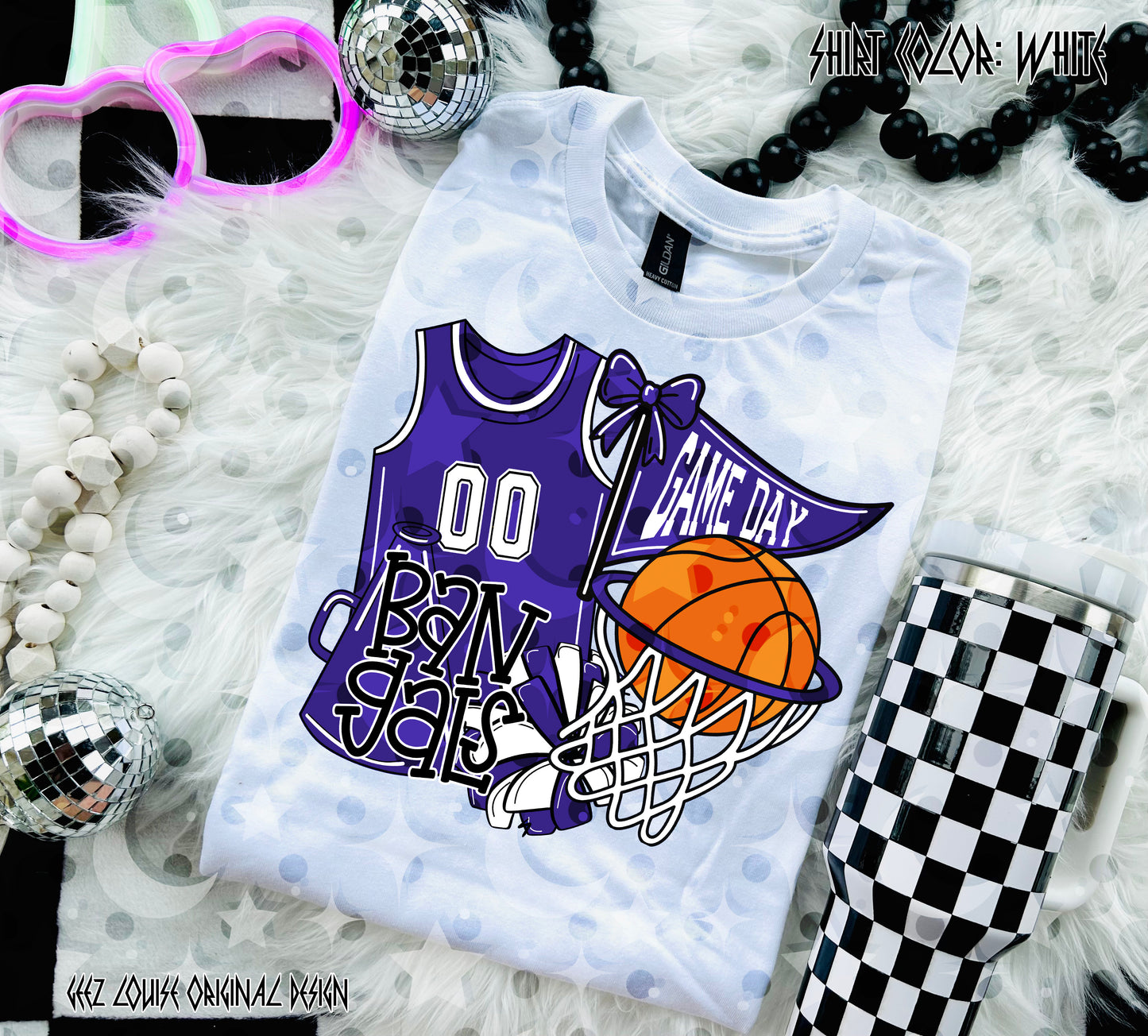 Basketball Game Day Digital Design | Custom Team Spirit PNGs (100+ Teams) -Dark Blue