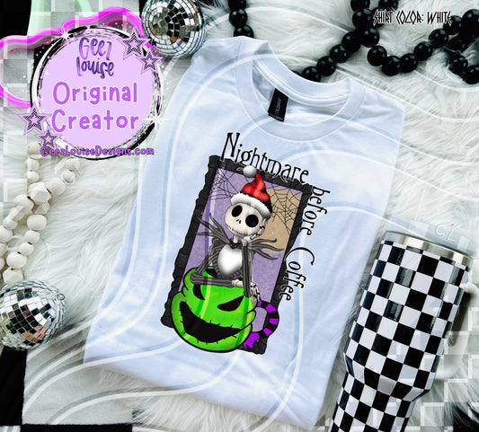 Nightmare Before Coffee Digital Design | Halloween & Holiday PNG