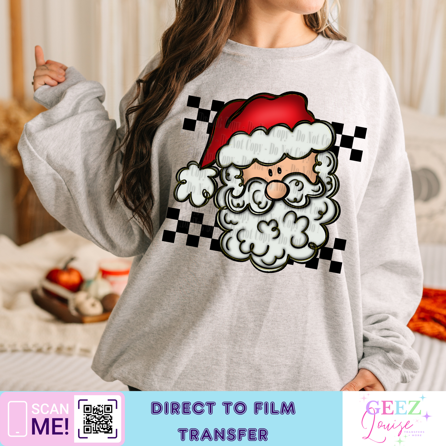 Santa Christmas - Direct to Film Transfer - made to order