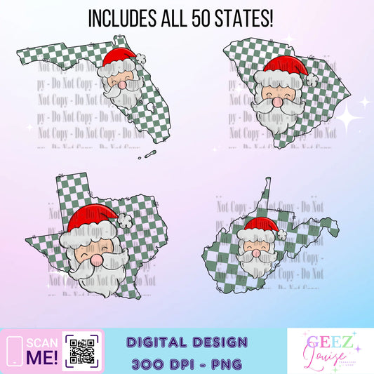 States Christmas Santa bundle - Digital Download- PNG