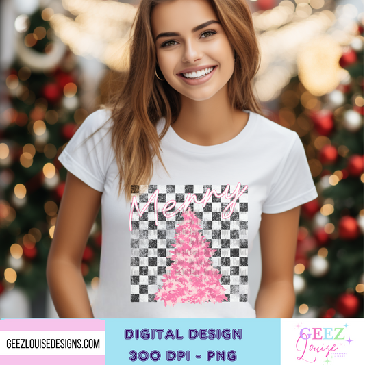 Merry pink Christmas  - Digital Download- PNG