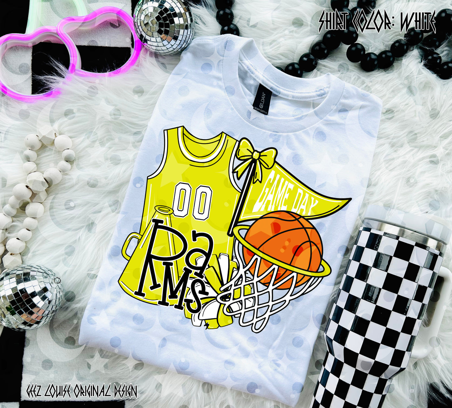 Basketball Game Day Digital Design | Custom Team Spirit PNGs (100+ Teams) - Yellow
