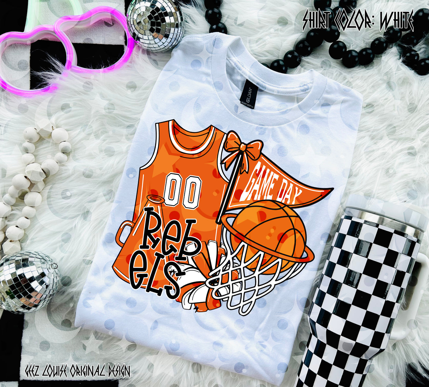 Basketball Game Day Digital Design | Custom Team Spirit PNGs (100+ Teams) - Orange