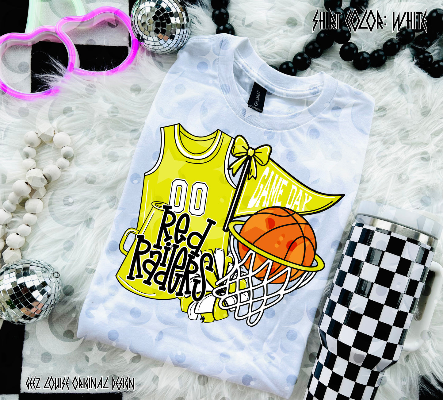 Basketball Game Day Digital Design | Custom Team Spirit PNGs (100+ Teams) - Yellow