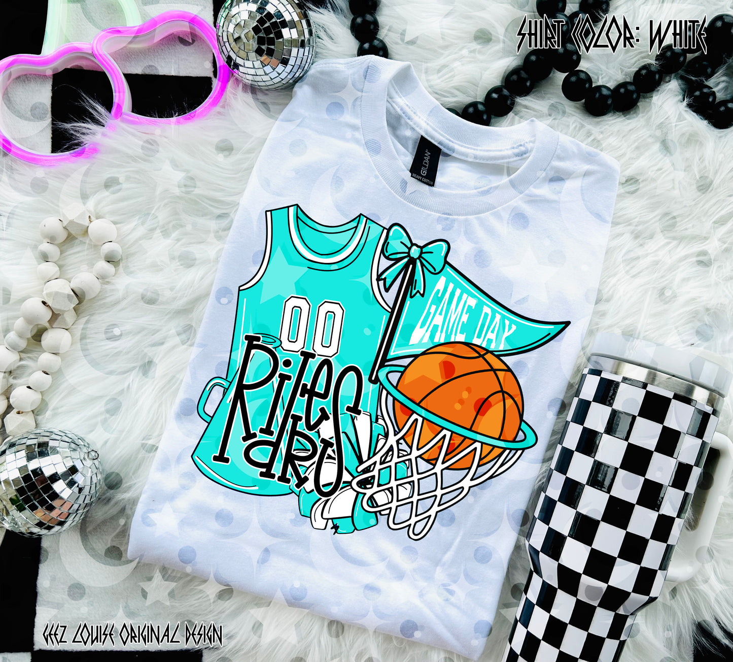 Basketball Game Day Digital Design | Custom Team Spirit PNGs (100+ Teams) - Sky Blue