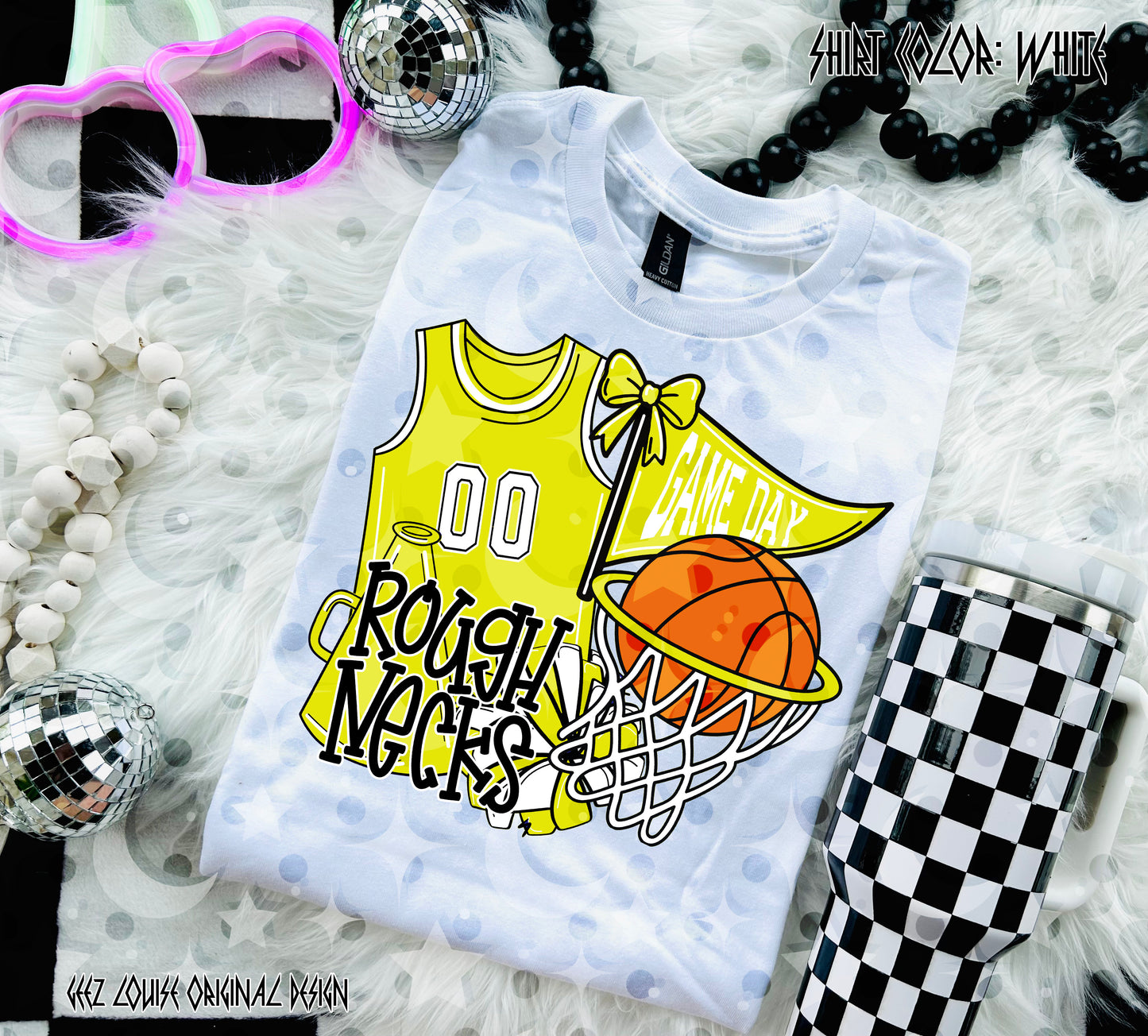 Basketball Game Day Digital Design | Custom Team Spirit PNGs (100+ Teams) - Yellow
