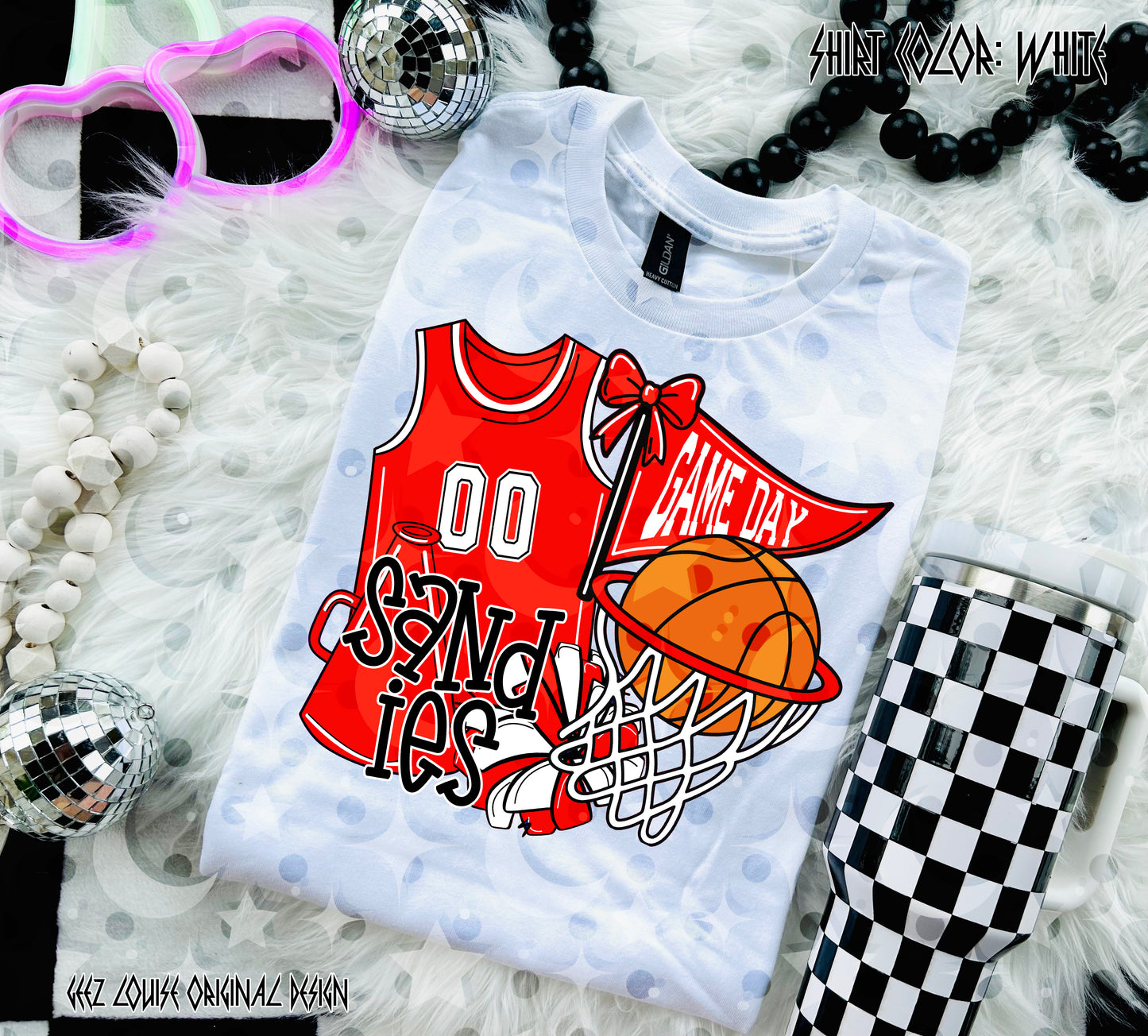 Basketball Game Day Digital Design | Custom Team Spirit PNGs (100+ Teams) - Red